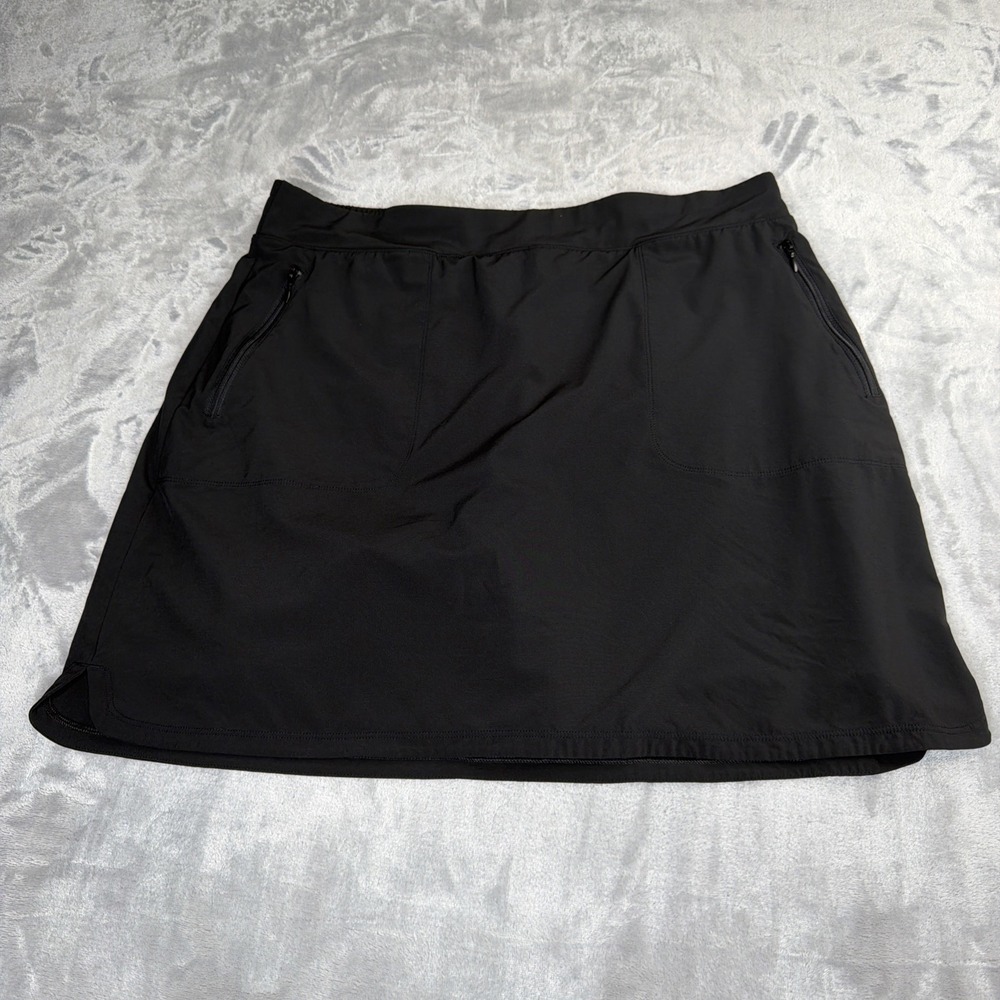 Chico's Weekends Women's Skort Size 2 Black Stretch Golf Tennis Active Skirt